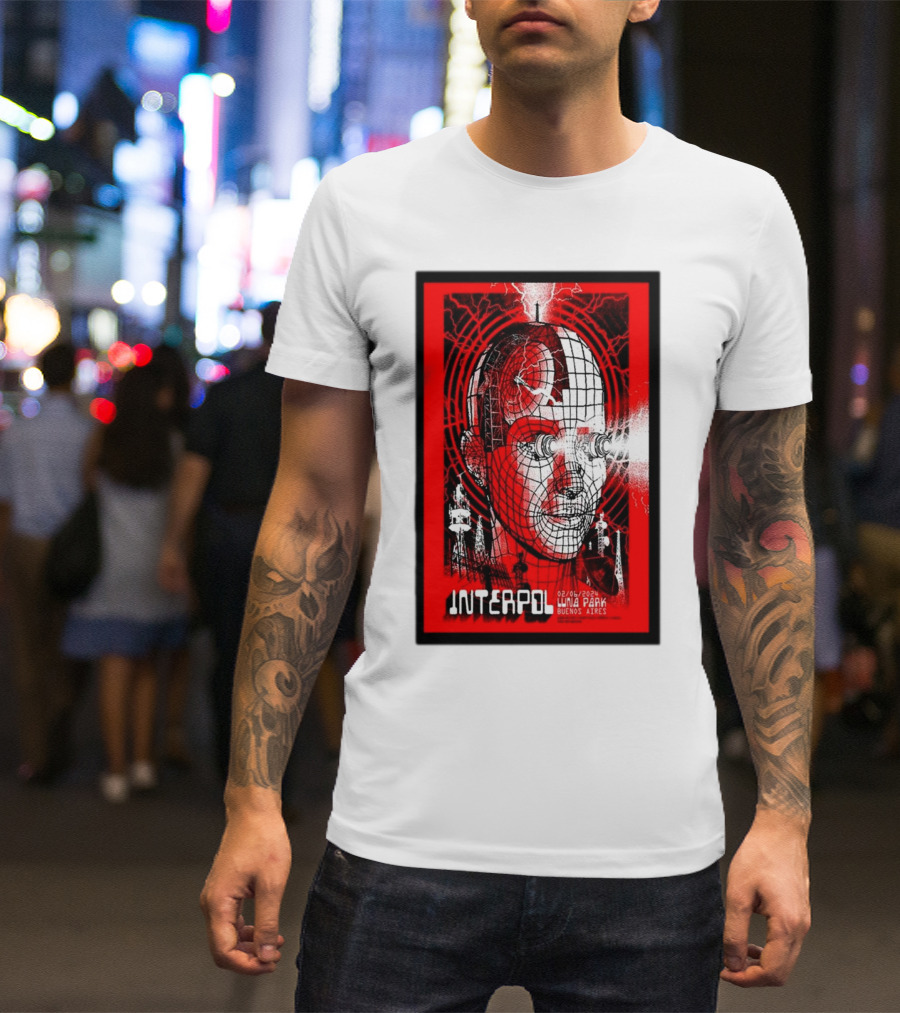 Interpol Buenos Aires Luna Park Jun 2 2024 Robot Grid T-Shirt