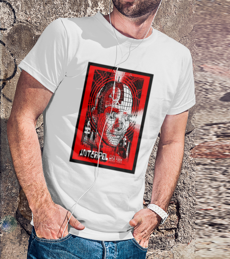 Interpol Buenos Aires Luna Park Jun 2 2024 Robot Grid T-Shirt