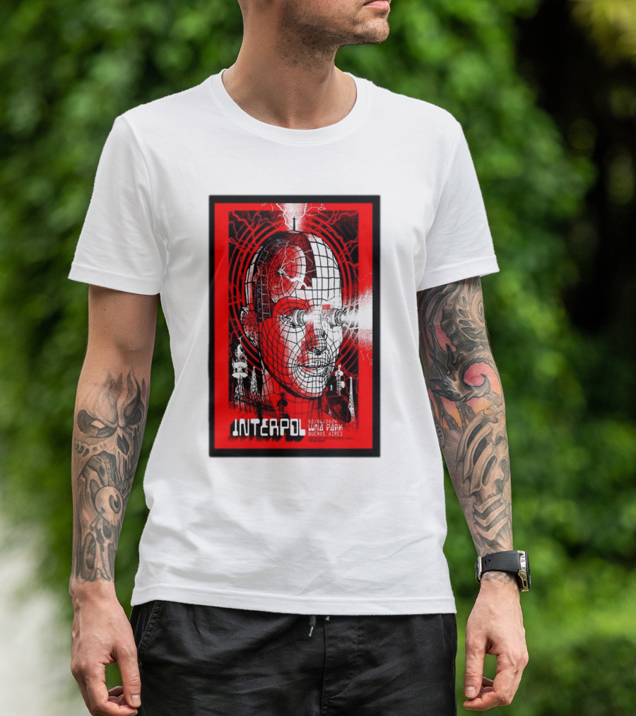 Interpol Buenos Aires Luna Park Jun 2 2024 Robot Grid T-Shirt