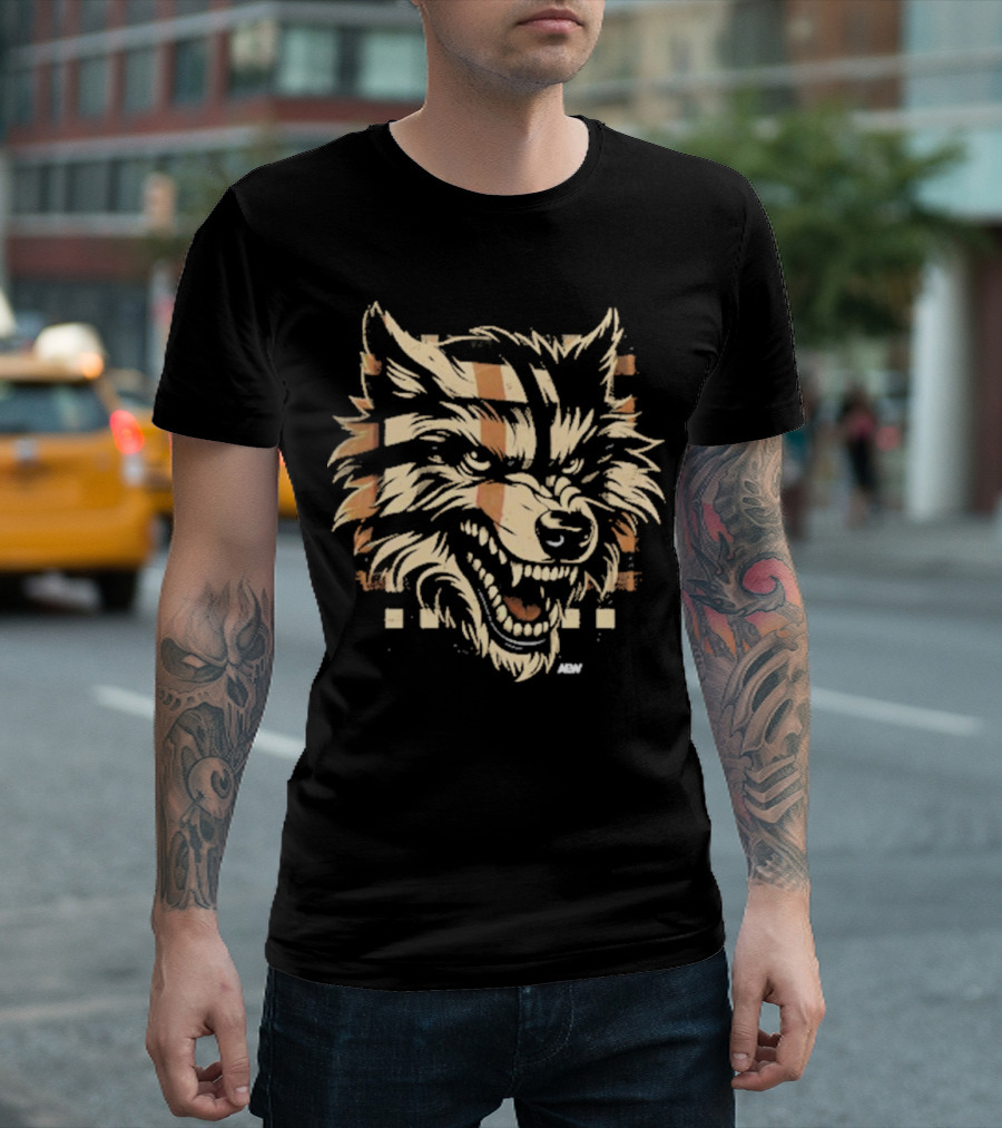 Mjf Lone Wolf NEU Wolf Head Vintage Checkered T-Shirt
