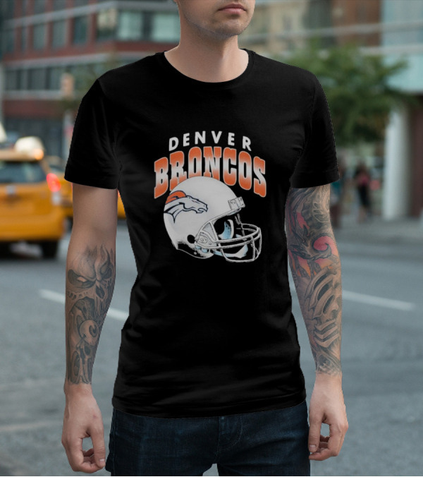 Denver Broncos Helmet NFL Logo Team Spirit T-Shirt