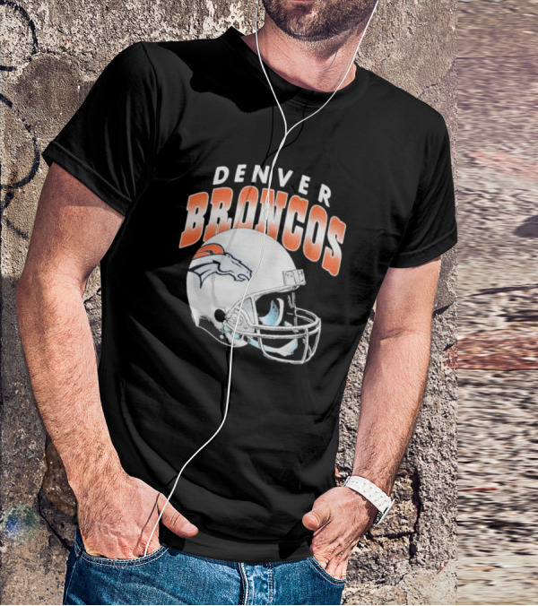 Denver Broncos Helmet NFL Logo Team Spirit T-Shirt