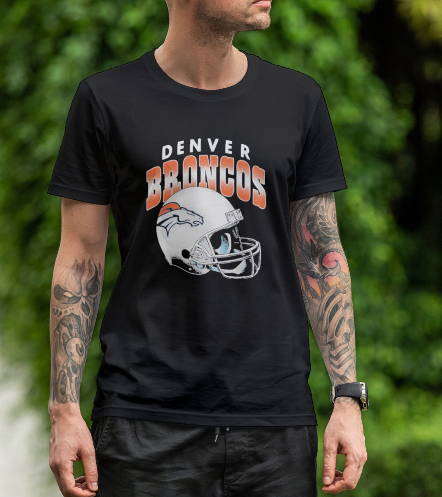 Denver Broncos Helmet NFL Logo Team Spirit T-Shirt