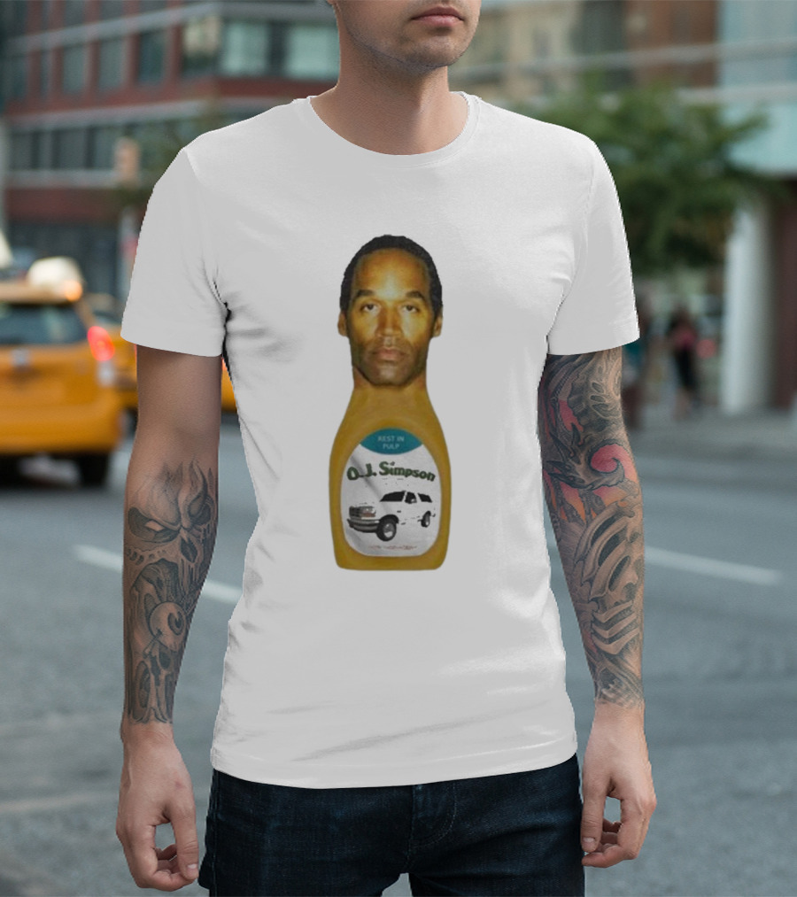 O.J. Simpson Rest in Pulp Illegal Car Chase Bottle T-Shirt