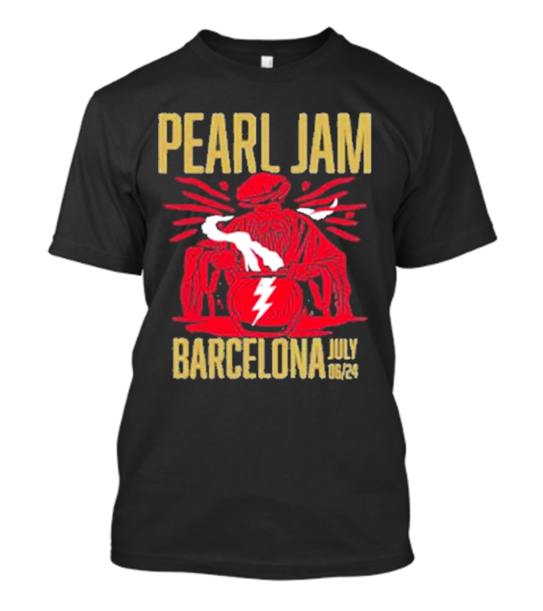 Pearl Jam Barcelona July 06 2024 The Witch Artwork Lightning Cauldron Palau Sant Jordi Night 1 Two Sides Print Premium Long Sleeve T-Shirt
