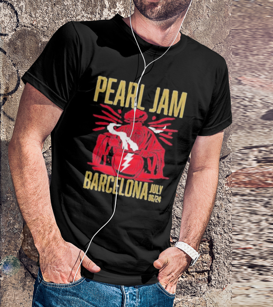 Pearl Jam Barcelona July 06 2024 The Witch Artwork Lightning Cauldron Palau Sant Jordi Night 1 Two Sides Print Premium Long Sleeve T-Shirt