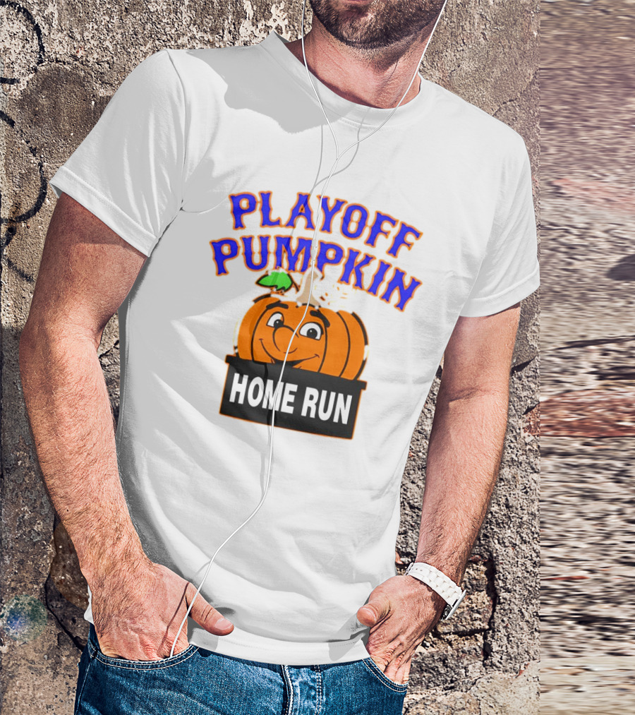 Playoff Pumpkin Home Run Mets Baseball T-Shirt