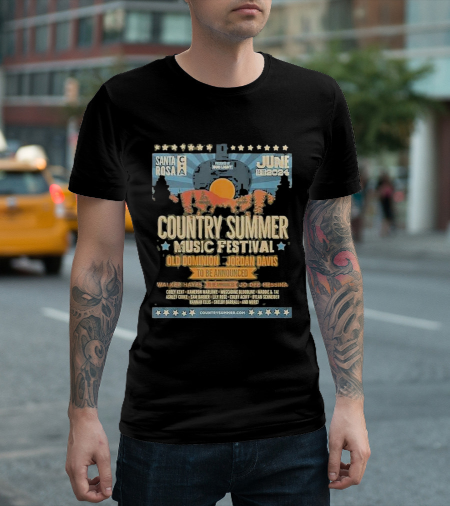Santa Rosa Country Summer Music Festival Old Dominion Jordan Davis June 14-16 T-Shirt