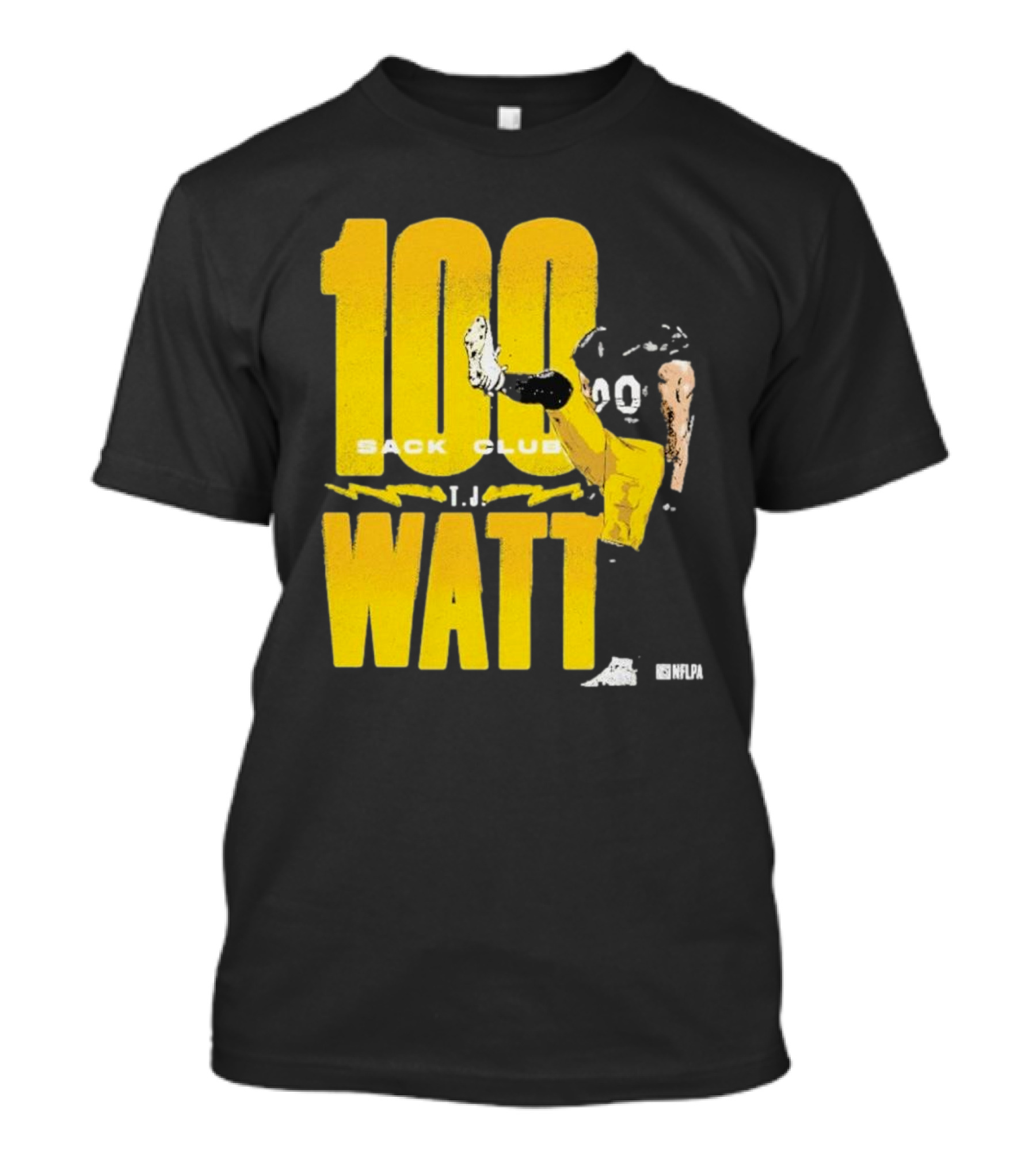 Pittsburgh Steelers T.J. Watt 100 Sack Club NFLPA T-Shirt