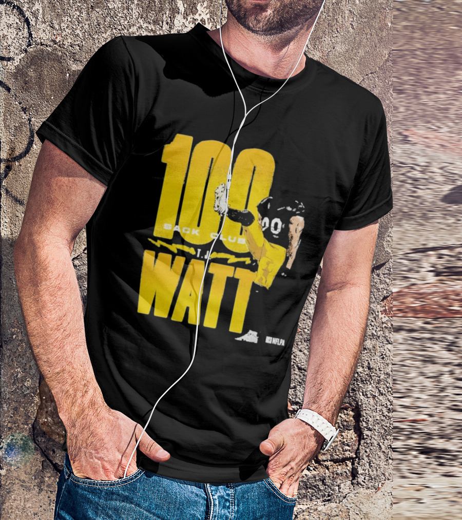 Pittsburgh Steelers T.J. Watt 100 Sack Club NFLPA T-Shirt