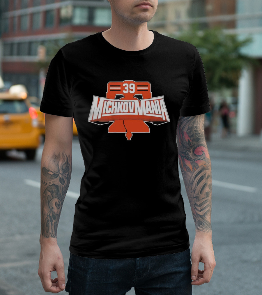Michkov Mania 39 Philadelphia Flyers Liberty Bell T-Shirt