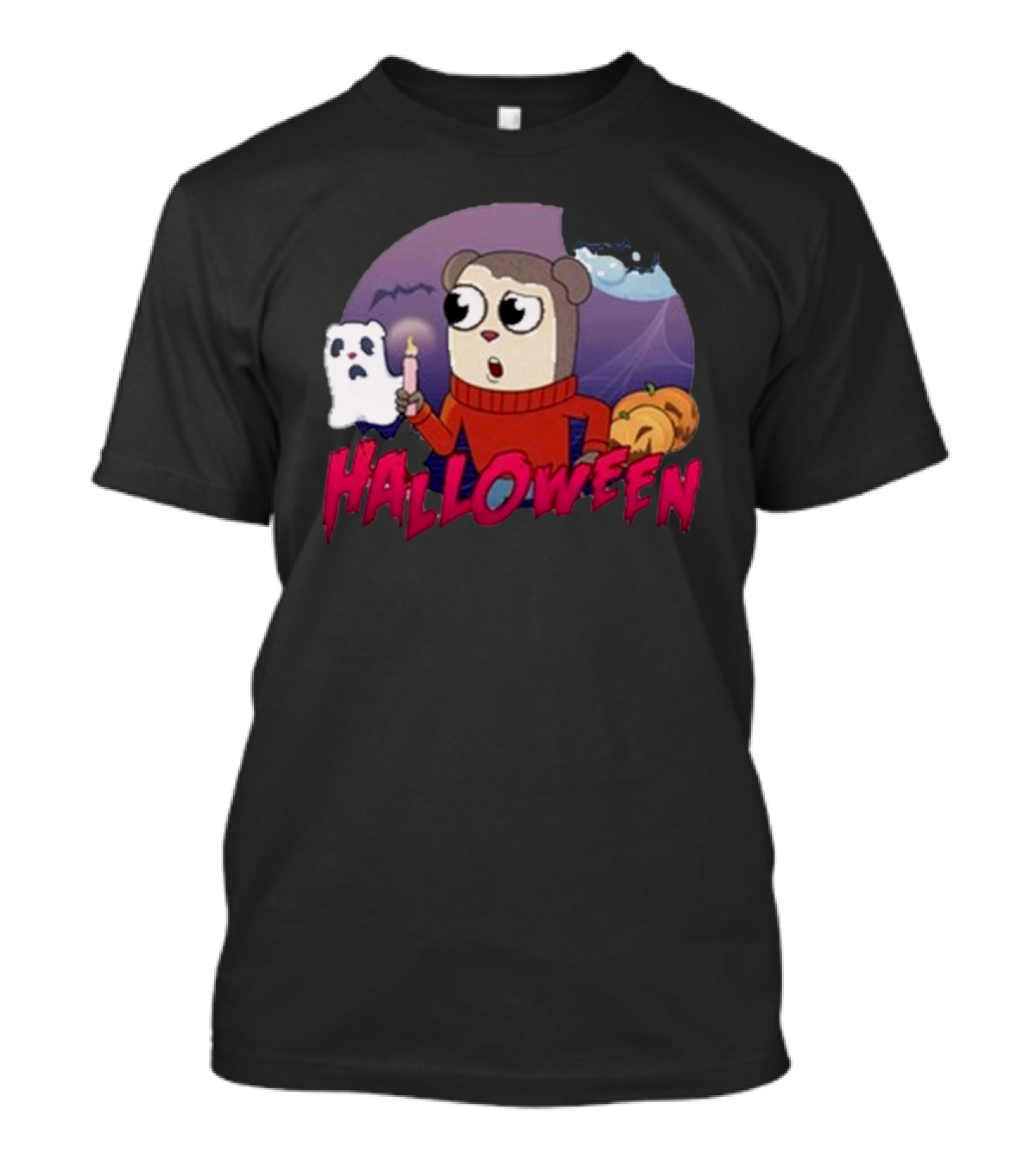 Maxdesignpro Halloween Jimmy 2024 Cartoon Ghost Candle Scene T-Shirt