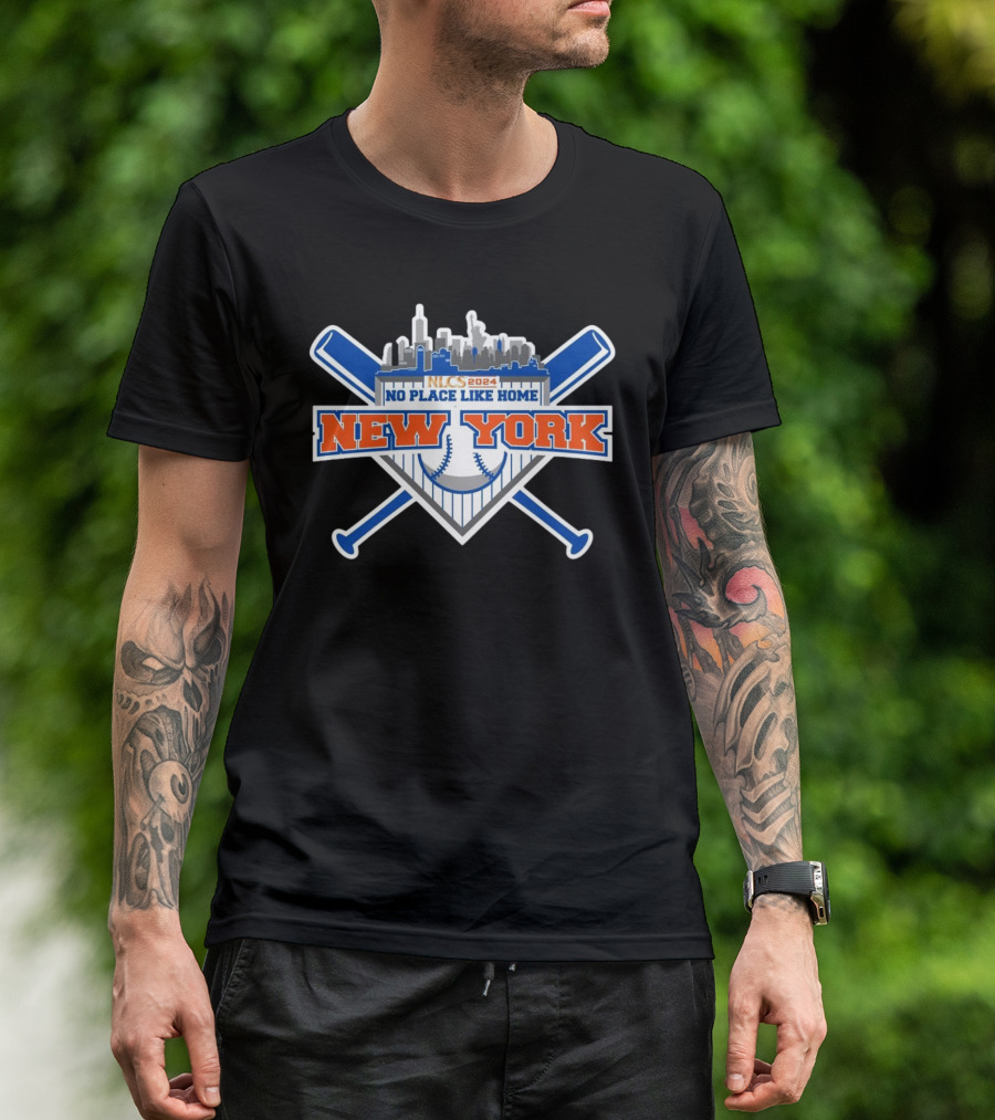 New York Mets No Place Like Home 2024 NLCS Baseball Skyline T-Shirt