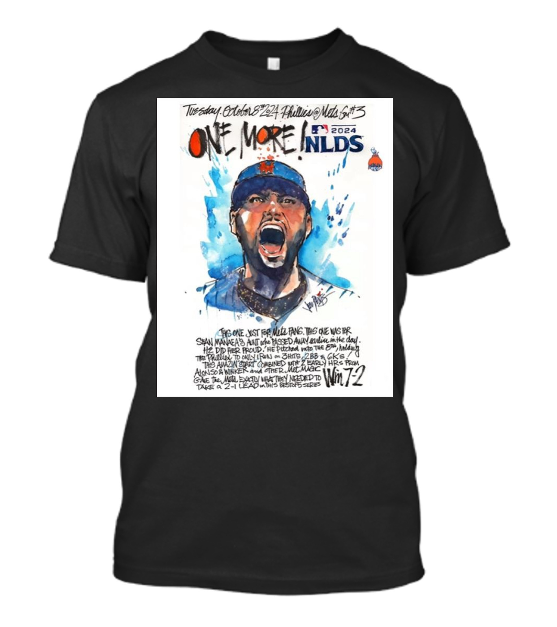 Tuesday October 8, 2024 Phillies @ Mets 5th Game NLDS Win 7-2 T-Shirt