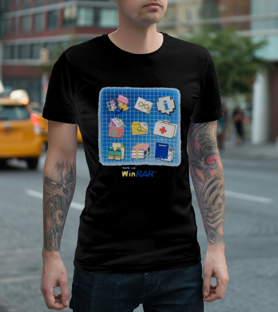 WinRAR Software Update 2024 Icon Grid T-Shirt