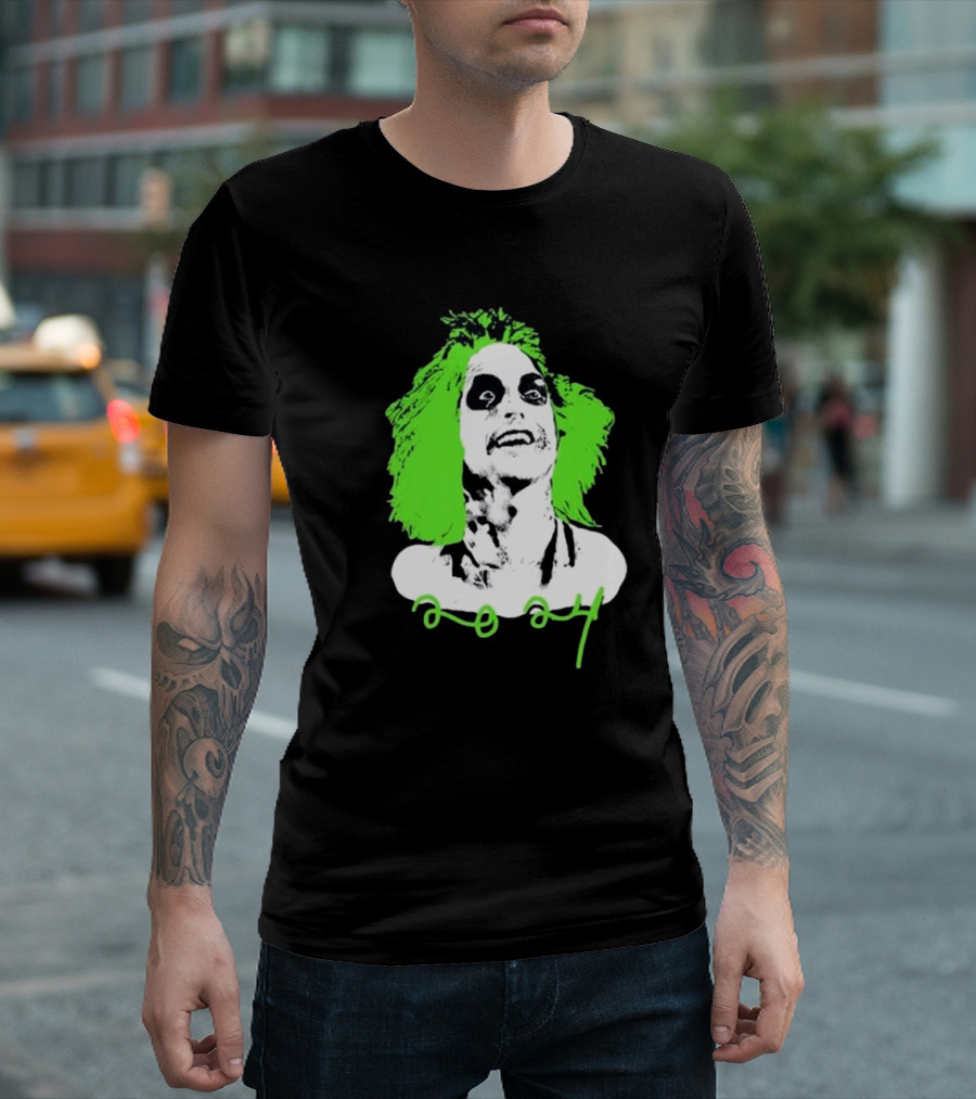 Beetlejuice Eyeliner Green Hair T-Shirt