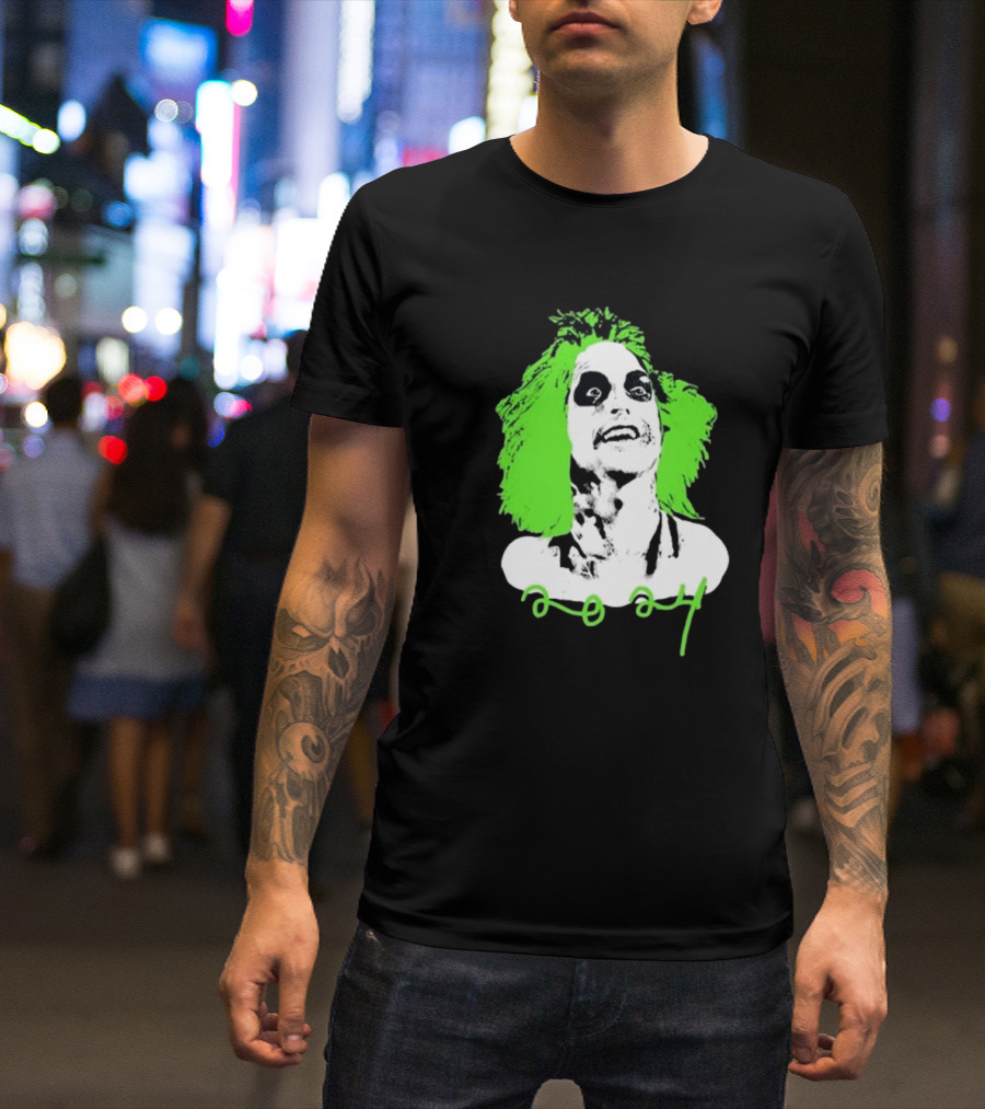 Beetlejuice Eyeliner Green Hair T-Shirt