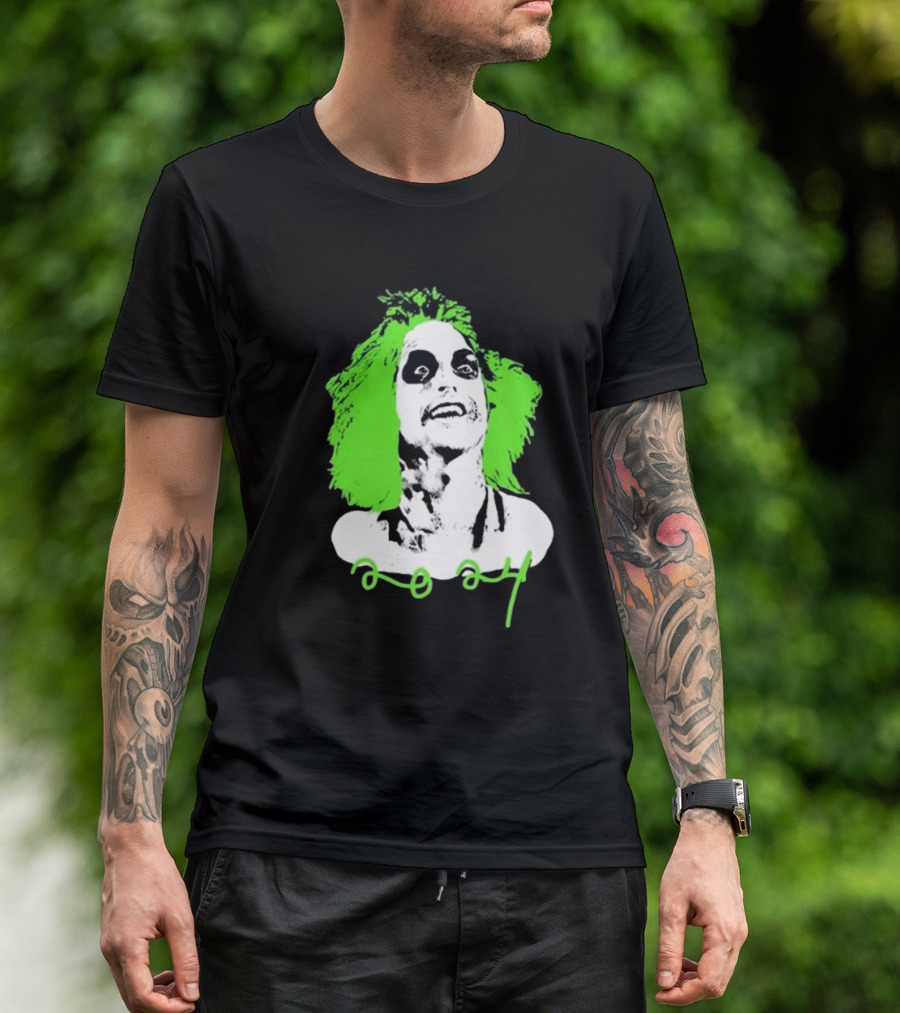 Beetlejuice Eyeliner Green Hair T-Shirt