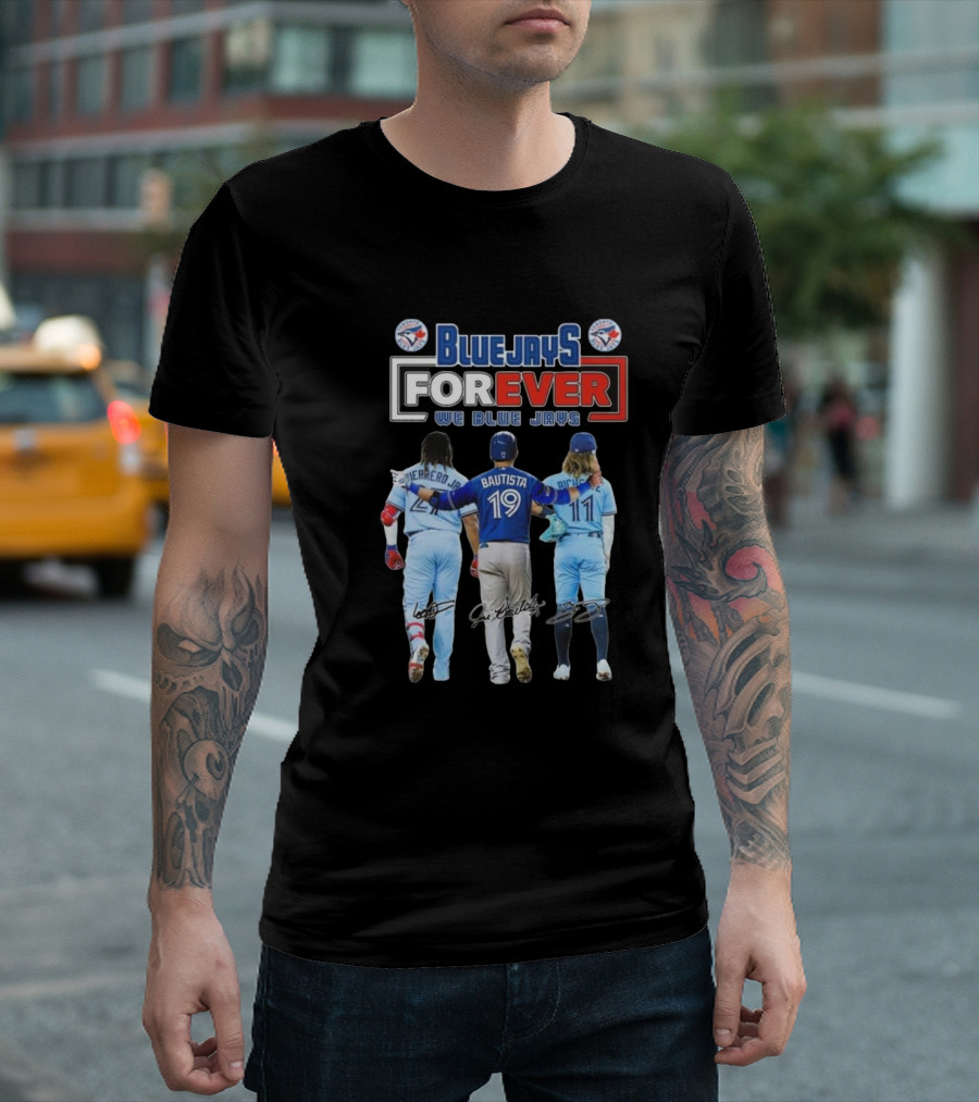 Blue Jays Forever 2024 Guerrero Bautista Bichette Signatures T-Shirt