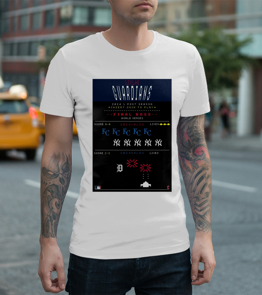 Cleveland Guardians 2024 Postseason Insert Coin To Play Final Boss World Series KC NY 2024 ALCS 2024 ALDS T-Shirt