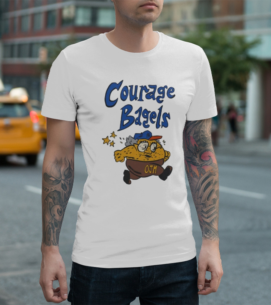 Courage Bagels OJM New York Mets Cartoon Character T-Shirt