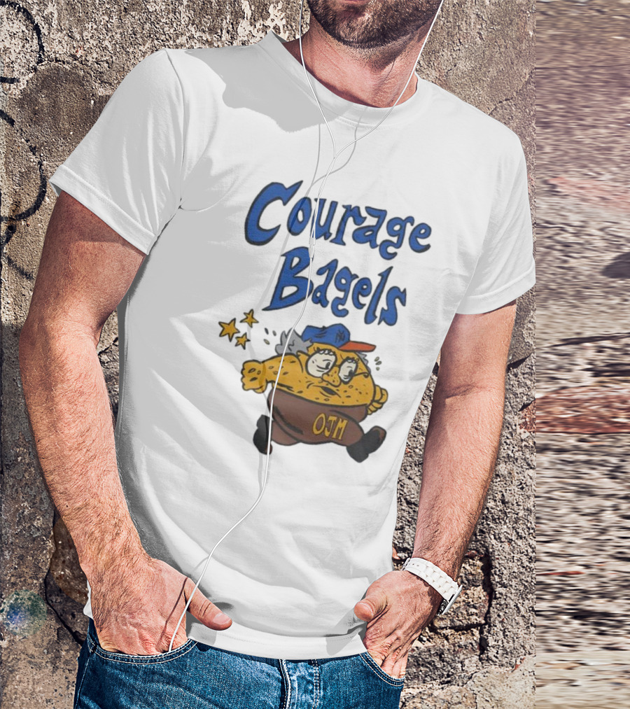 Courage Bagels OJM New York Mets Cartoon Character T-Shirt