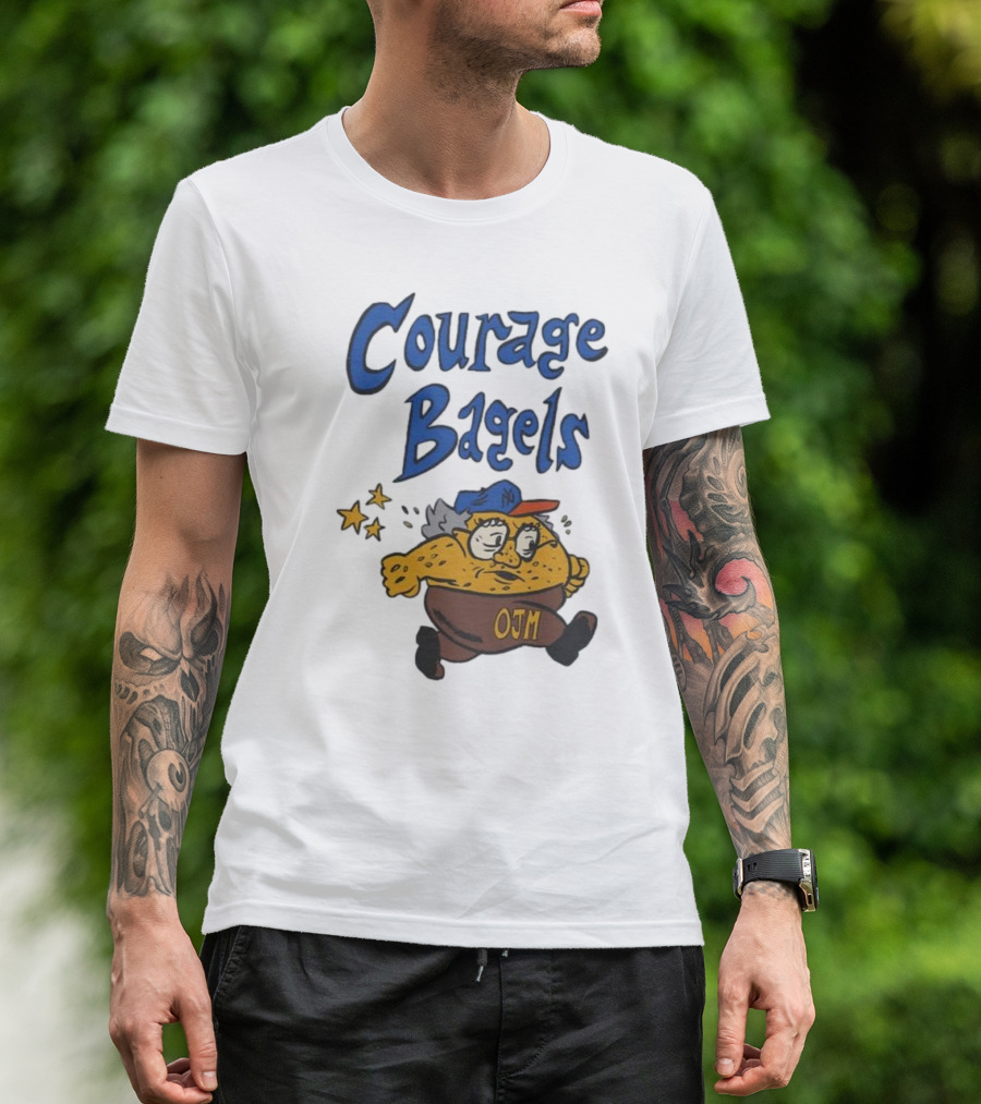 Courage Bagels OJM New York Mets Cartoon Character T-Shirt