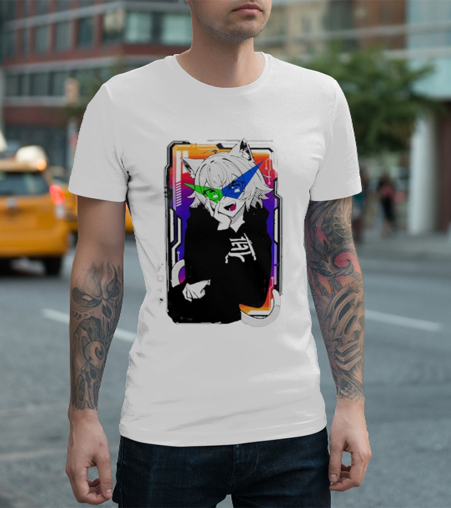 Elasticdroid Gamersupps Anime Cat Ears Cyberpunk T-Shirt