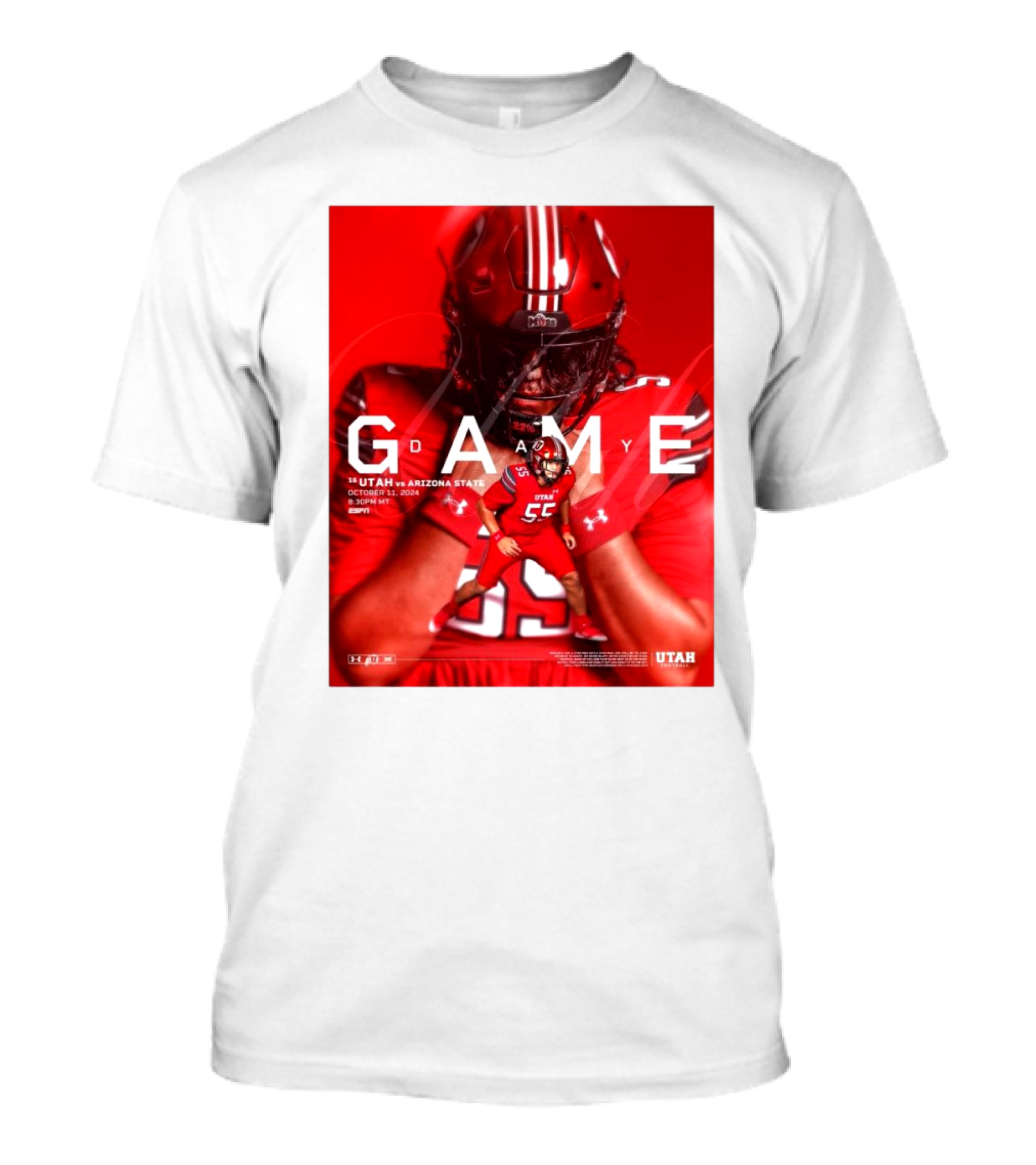 Gameday Utah Utes Vs Arizona State Sun Devils October 11 2024 Mountain America Stadium 12:30 PM MT ESPN T-Shirt