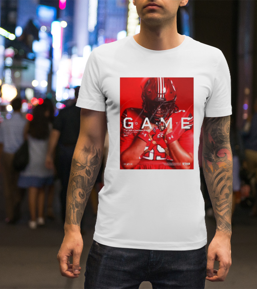 Gameday Utah Utes Vs Arizona State Sun Devils October 11 2024 Mountain America Stadium 12:30 PM MT ESPN T-Shirt