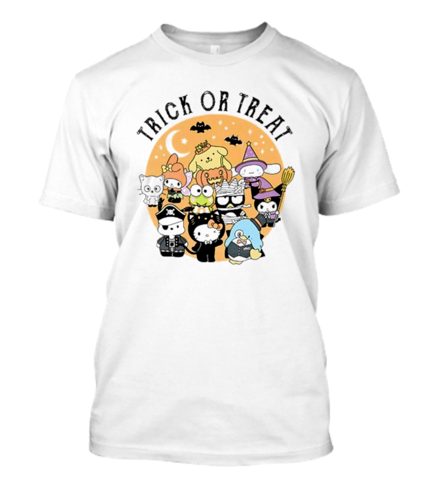 Trick Or Treat Hello Kitty And Friends Halloween Moon Bats T-Shirt