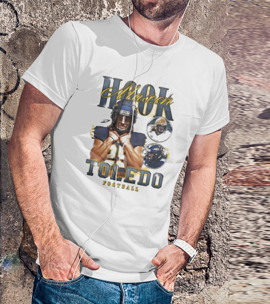 Maxen Hook Toledo Rockets Football Player Action Montage T-Shirt