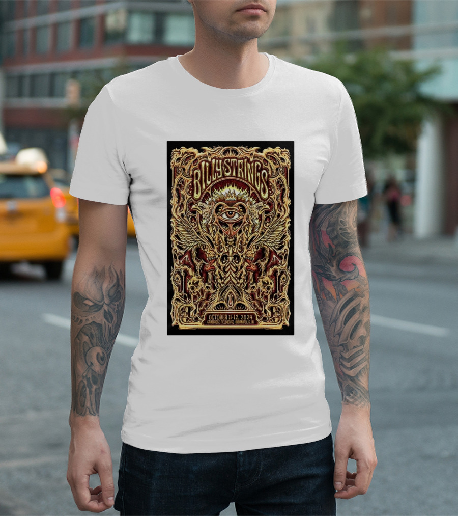 Billy Strings October 11-12 2024 Gainbridge Fieldhouse Indianapolis IN Tour Psychedelic T-Shirt
