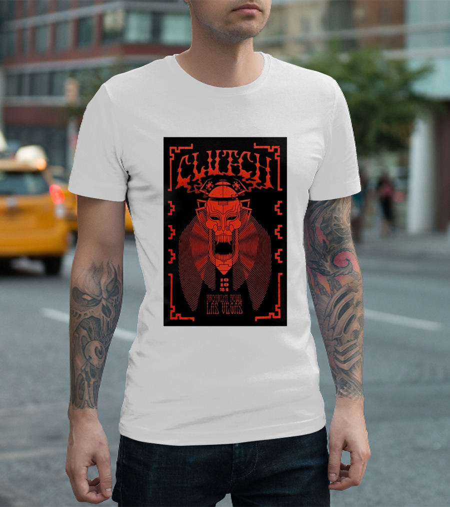 Clutch October 10 2024 Brooklyn Bowl Las Vegas NV Lion Robot T-Shirt