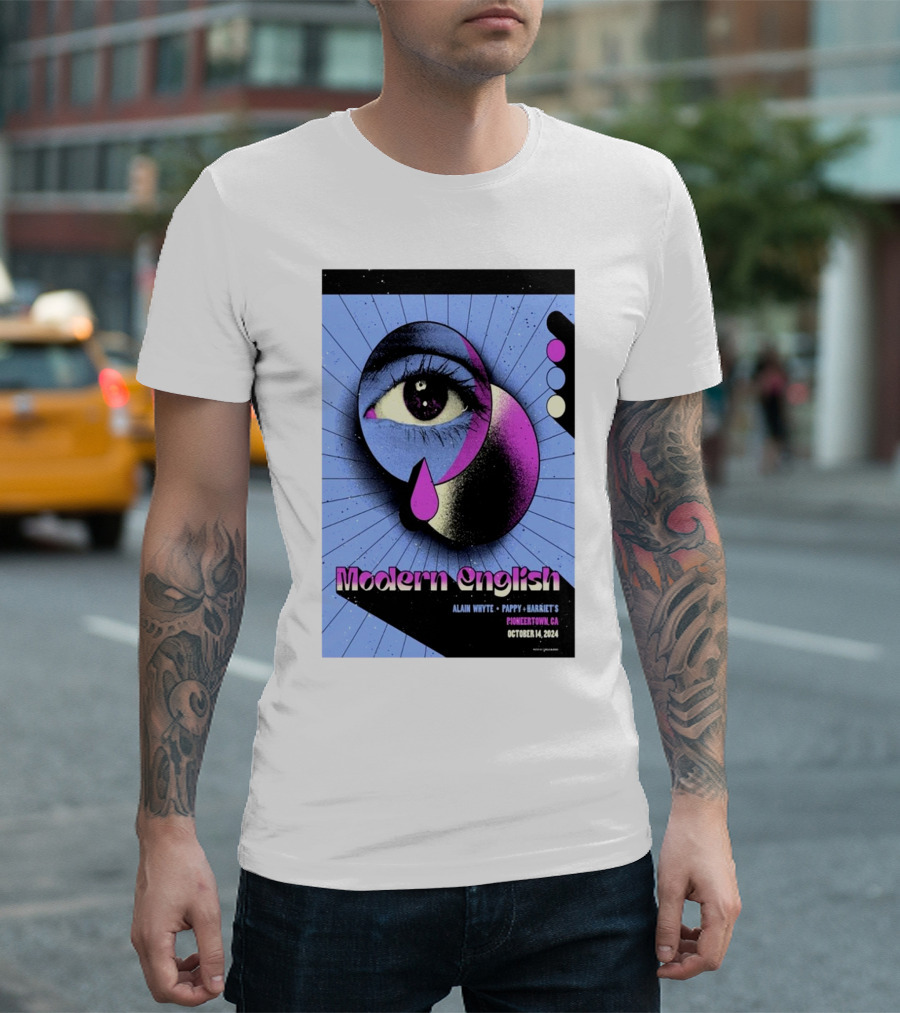 Modern English October 14 2024 Alain Whyte Pappy Harriet's Pioneertown CA Tour Eye T-Shirt
