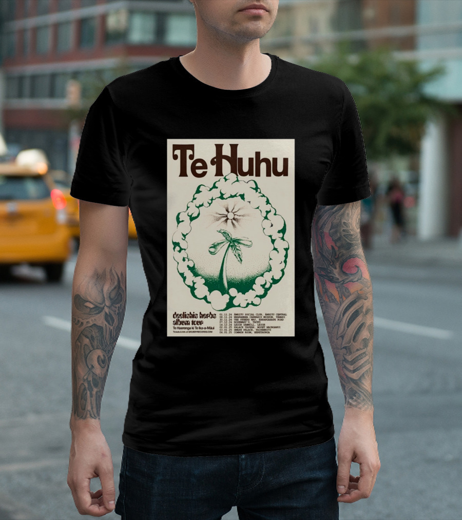 Te Huhu Deelishis Herbs Album Tour Te Herenga Waka T-Shirt
