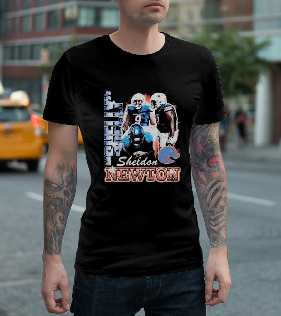 Boise State Broncos Sheldon Newton 90s Style Football Player T-Shirt