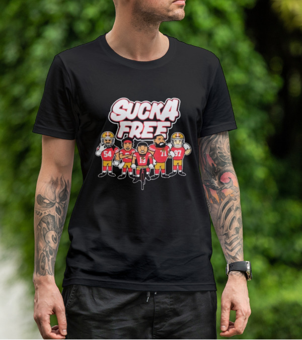 Sucka Free 5 San Francisco 49ers NFL Cartoon Players 54 13 71 97 T-Shirt