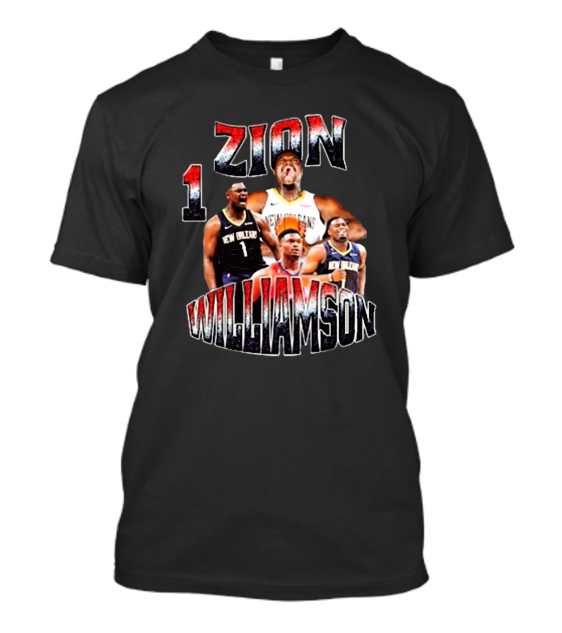 Zion Williamson Number 1 New Orleans Pelicans Player Collage T-Shirt
