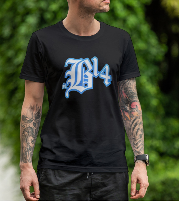 Amon-Ra St Brown Detroit B14 St. Iconic Blue Font T-Shirt
