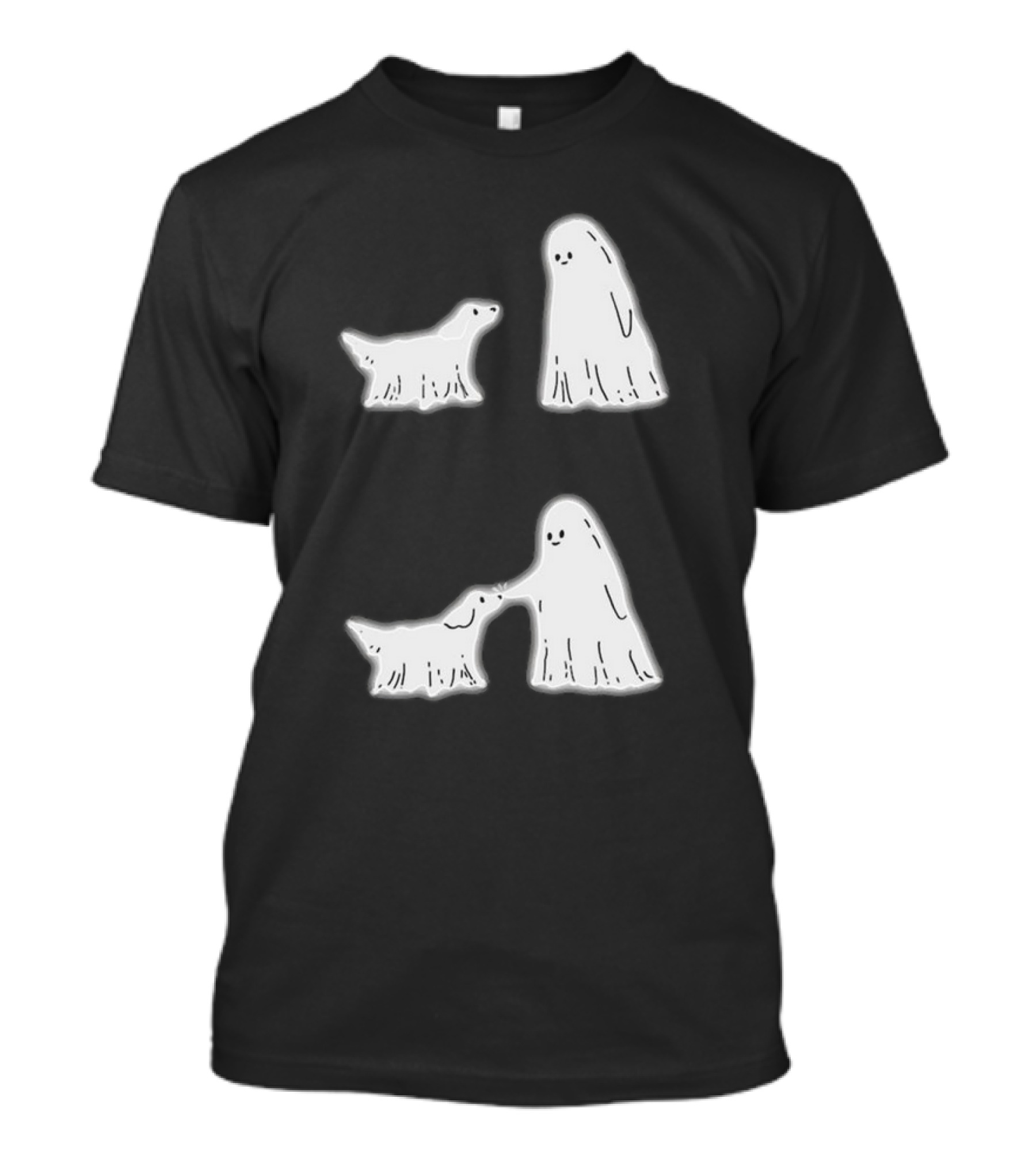Ghost Touching Dog Boo Boo-p Halloween T-Shirt