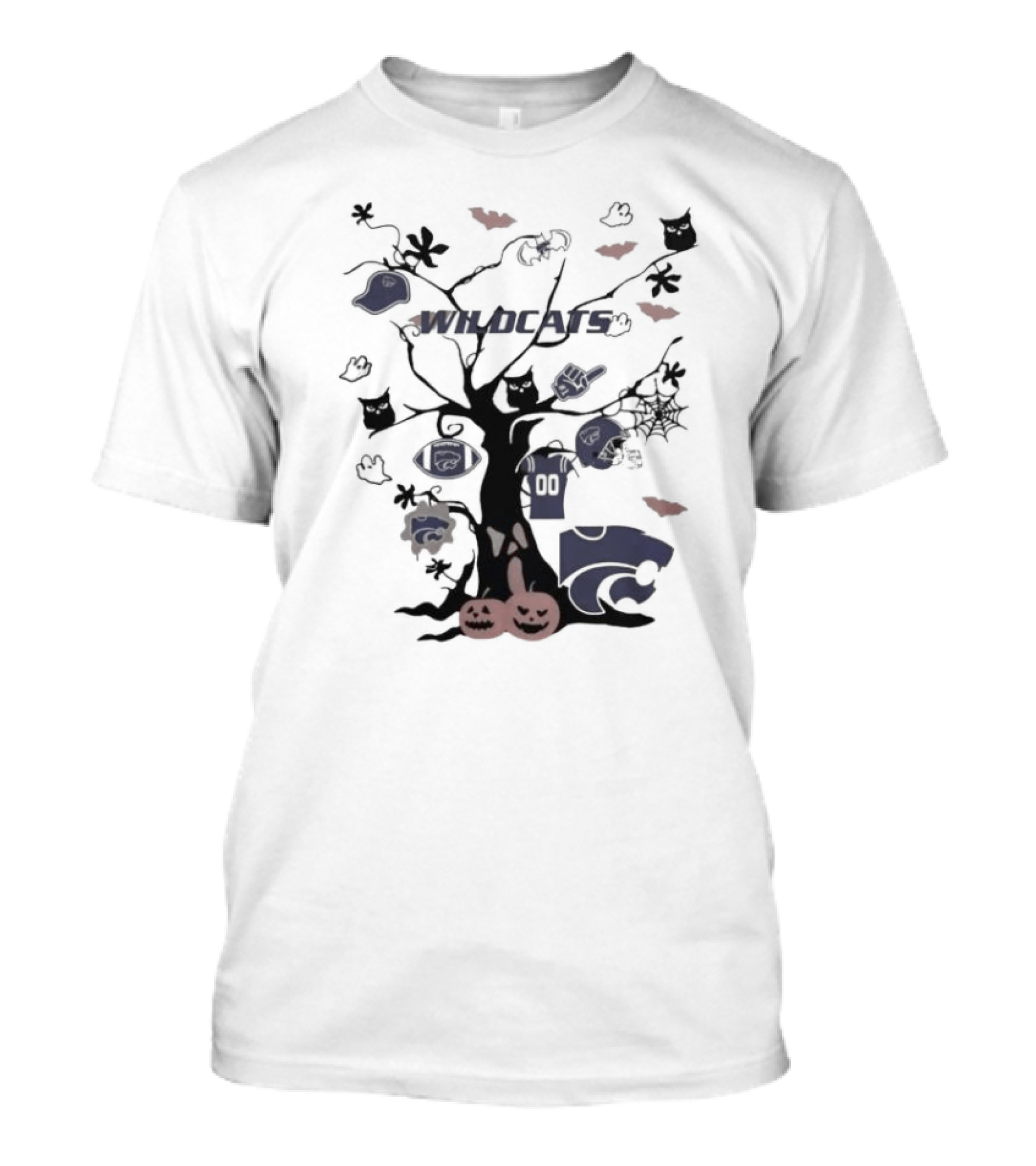 Kansas State Wildcats Halloween Tree 2024 NCAA Team T-Shirt
