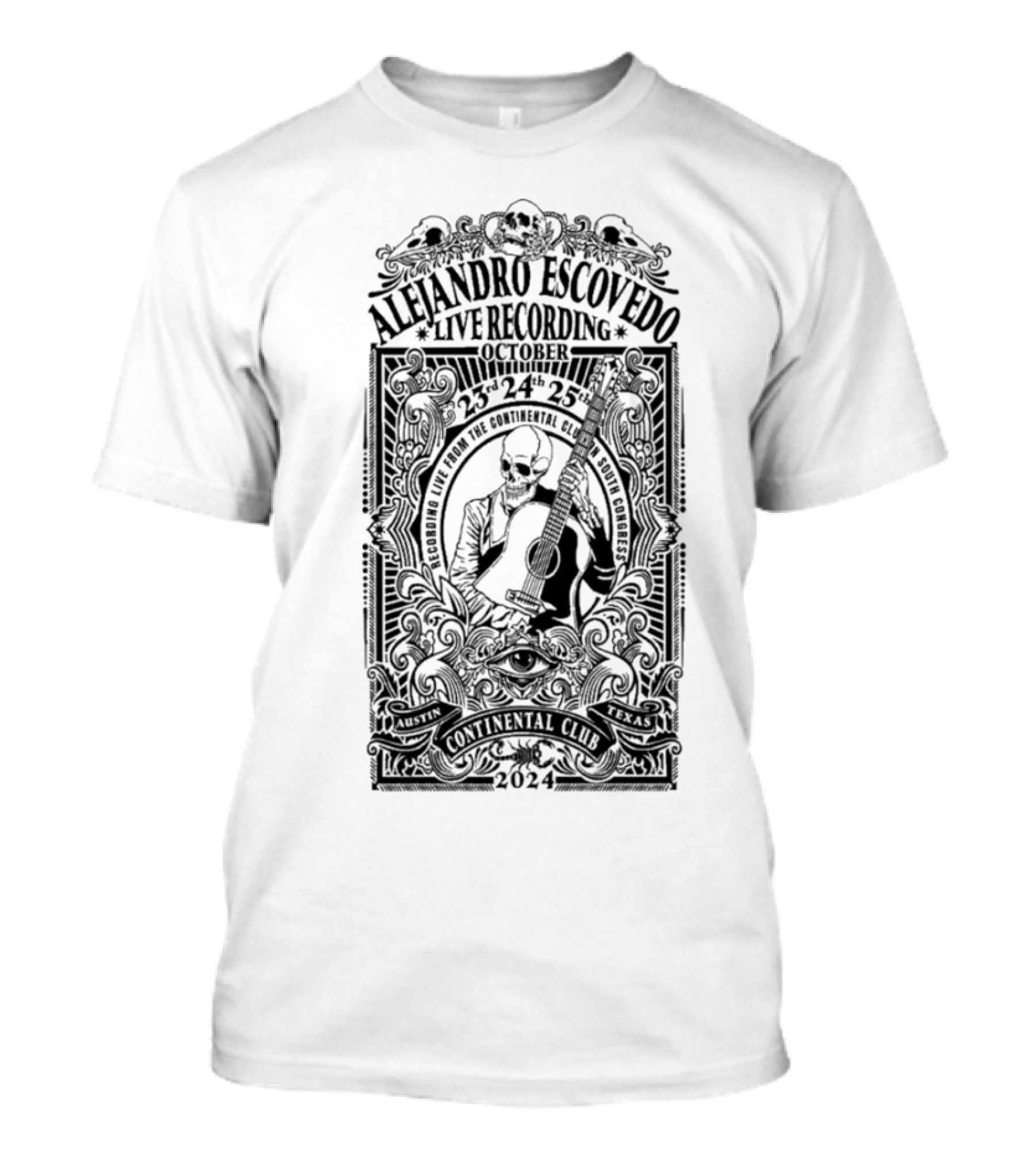 Alejandro Escovedo Live Recording October 23-25 2024 The Continental Club Austin Texas T-Shirt