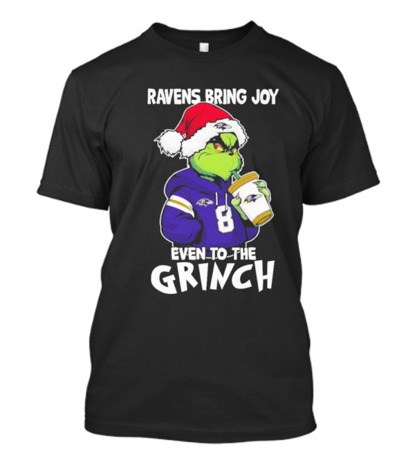 Ravens Bring Joy Even To The Grinch Christmas T-Shirt