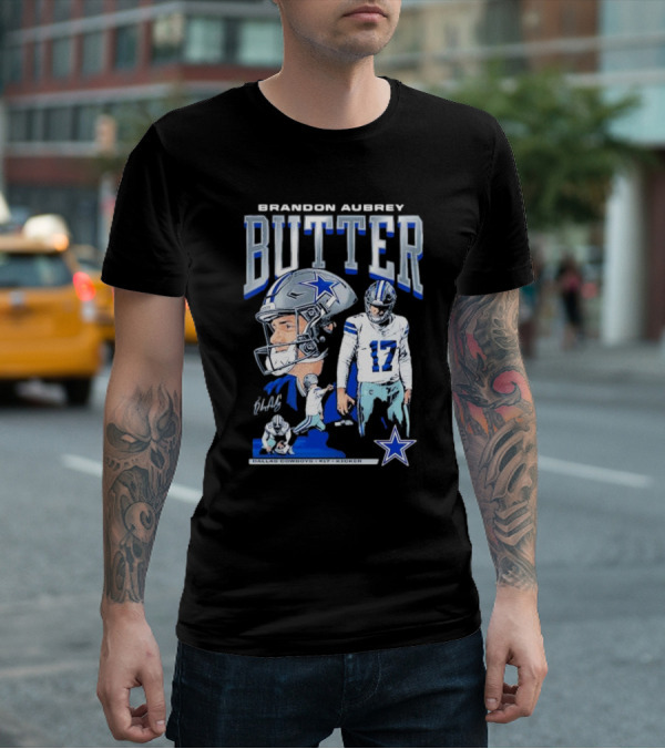 Brandon Aubrey Butter Dallas Cowboys NFL Vintage Football Player T-Shirt