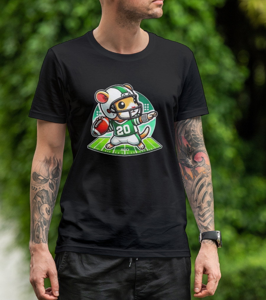Cute Gerbil Football Quarterback Team Player T-Shirt