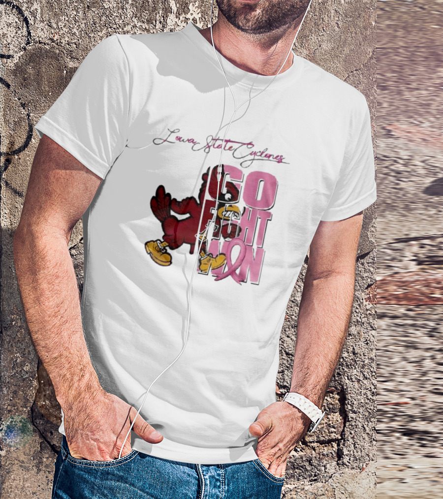 Iowa State Cyclones Go Fight Win Breast Cancer T-Shirt