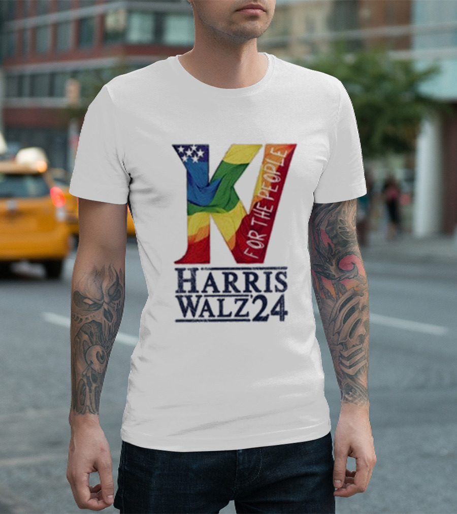 Harris Walz 2024 K For The People Vote For Harris Walz Election Lady Kamala Harris Tim Walz T-Shirt