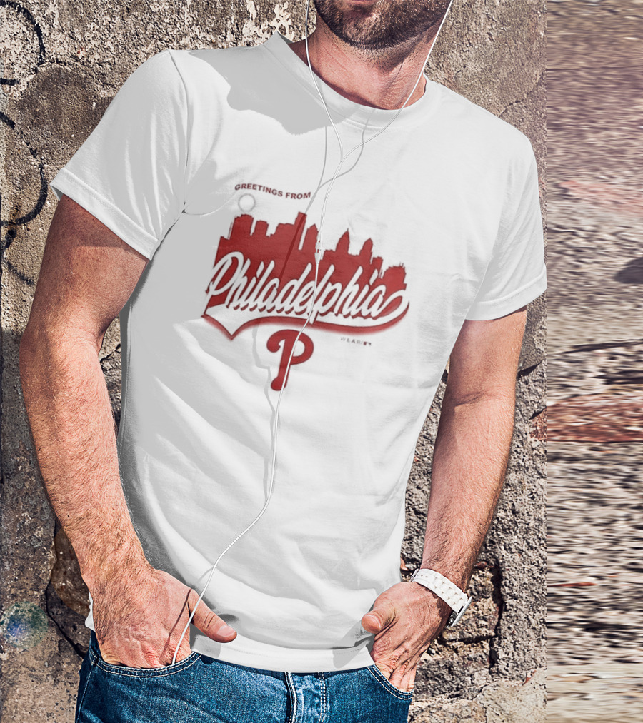 Greetings From Philadelphia Phillies Skyline T-Shirt