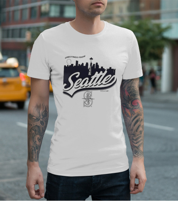 Greetings From Seattle Mariners Skyline T-Shirt